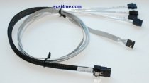 Intel / Foxconn Internal MiniSAS SFF-8087 to (4) 7pin SATA SAS Fanout Cable with Sideband. 1-Meter. (replaces iSAS-737p)