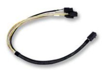 LSI00409/CBL-SFF8643-SATASB-05M, 1 unit of 0.5 meter internal cable, SFF8643 to (4) SFF8087(mini SAS HD connector to mini SATA HDD w/ side band data port) High Quality Internal miniSAS HD SFF8643 to (4) SATA Breakout Cable. Forward. 1 Meter